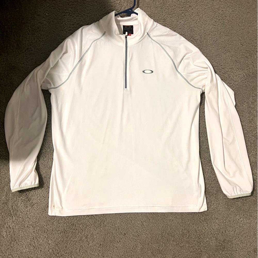 Oakley Range Pullover 2.0 mens Large white pullover 1/4 quarter zip